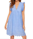 Peignoir Dentelle Jacquard Découpé V-cou