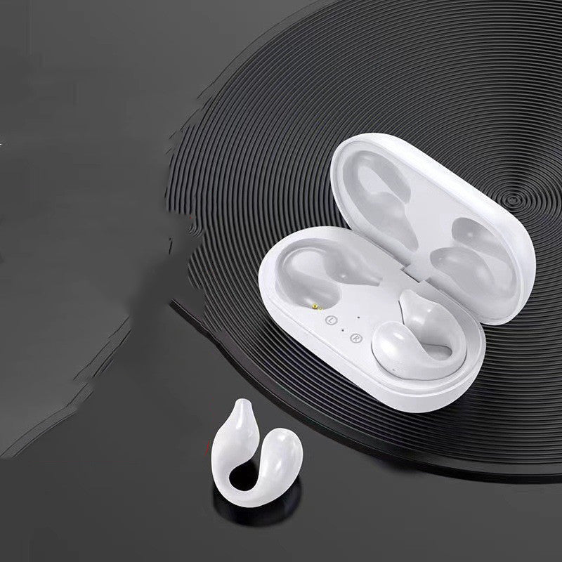Casque d'écoute à conduction osseuse avec clip d'oreille, compatible Bluetooth 5.2, hi-fi, sans fil, tactile, mains libres, antibruit, avec micro