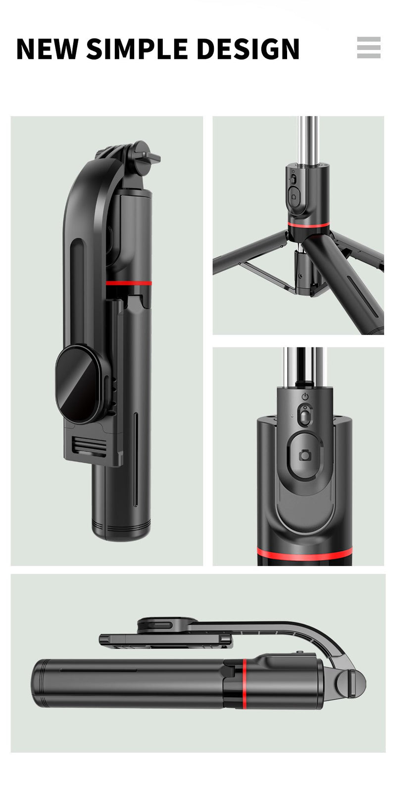 📸 Selfie Stick Trépied 3-en-1 – Capturez Chaque Instant avec Style !