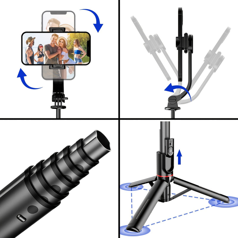 📸 Selfie Stick Trépied 3-en-1 en Alliage d'Aluminium