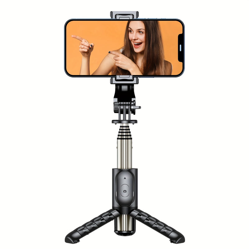 📸 Selfie Stick &amp; Trépied Compact en Aluminium – Tout-en-un avec Télécommande Sans Fil