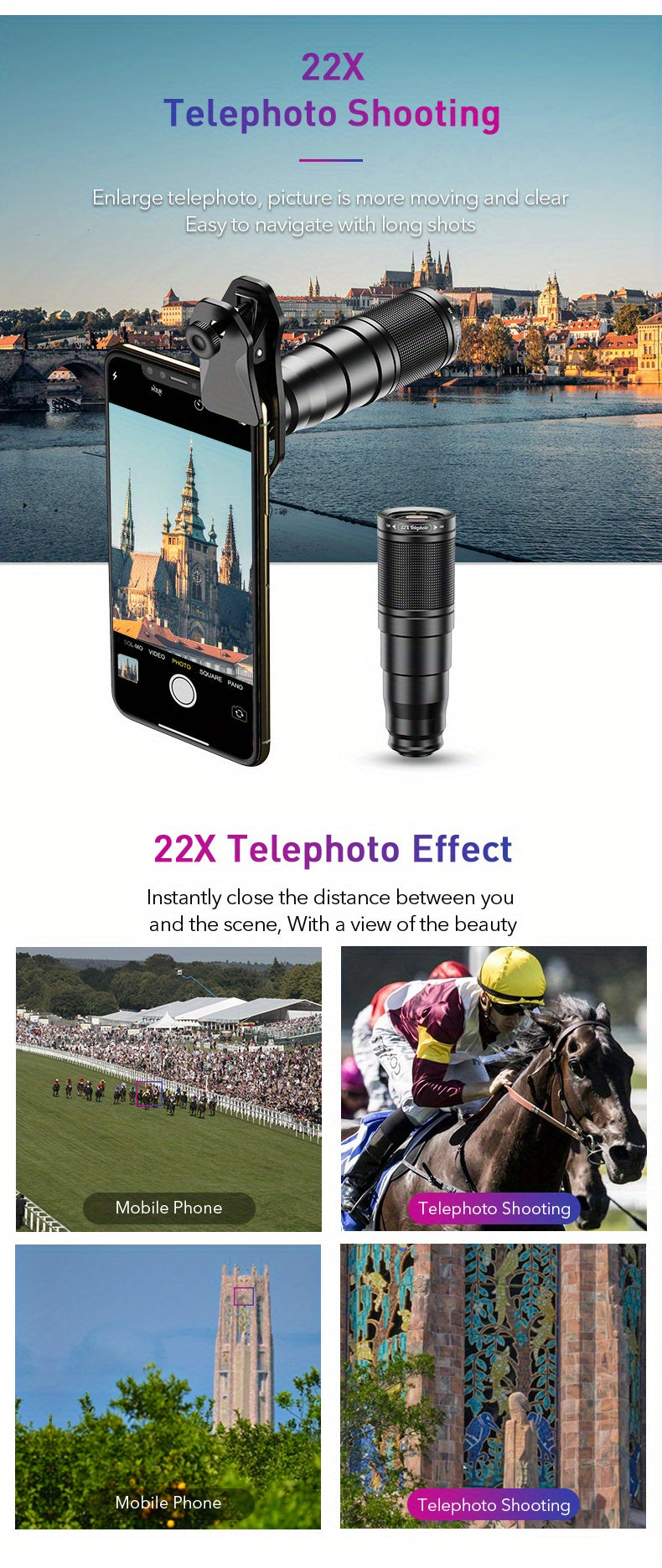 📸🔭 Kit APEXEL HD 22X Zoom – Transformez votre Smartphone en Caméra Pro !
