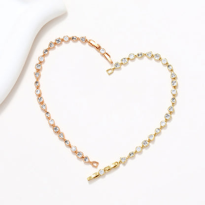 Bracelet géométrique exquis entièrement en diamants de style coréen de luxe abordable