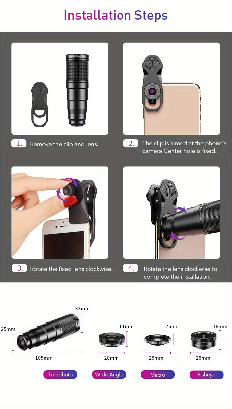 📸🔭 Kit APEXEL HD 22X Zoom – Transformez votre Smartphone en Caméra Pro !