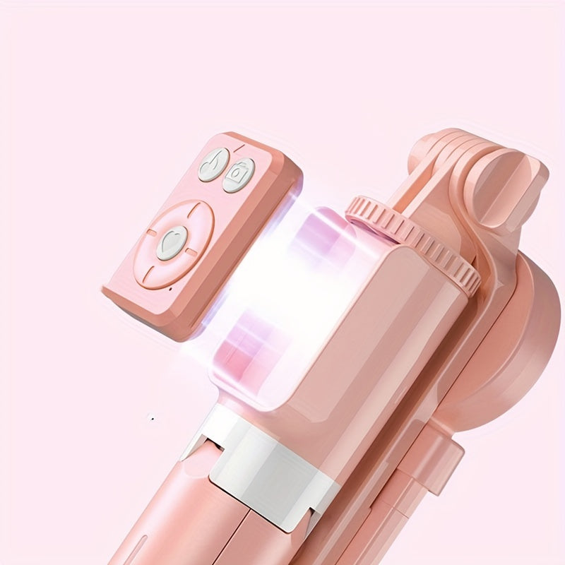 Perche à selfie télécommandée avec support pour téléphone portable, trépied de sol et éclairage de remplissage