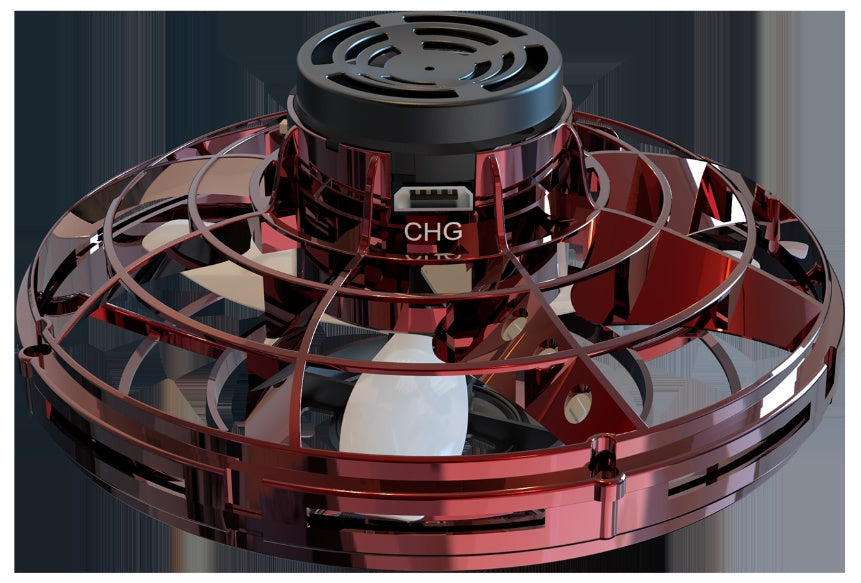 Mini jouet interactif de décompression gyroscopique du bout des doigts, drone LED de type OVNI, hélicoptère volant, jouet rotatif pour enfants