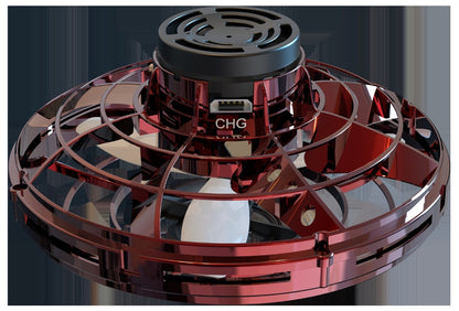 Mini jouet interactif de décompression gyroscopique du bout des doigts, drone LED de type OVNI, hélicoptère volant, jouet rotatif pour enfants