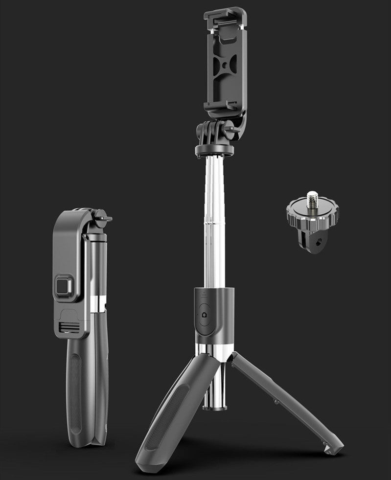 Compatible avec Apple, trépied Selfie Stick Mobile Universal Live Triangle Bracket One Bluetooth Selfie Artifact