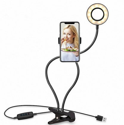 Anneau lumineux LED pour selfie, éclairage de maquillage réglable en direct, support de 8 cm