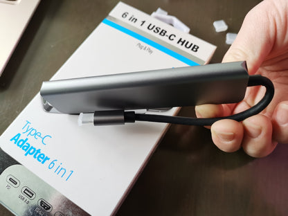 Station d'accueil multifonction 4K HD USB pour ordinateur portable 6 en 1