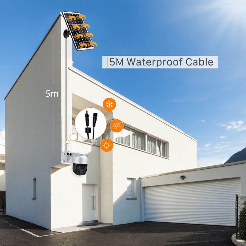 Caméra de surveillance WiFi sans fil à énergie solaire