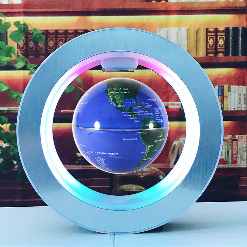 Globe flottant à LED rond avec carte du monde, lumière à lévitation magnétique, anti-gravité magique