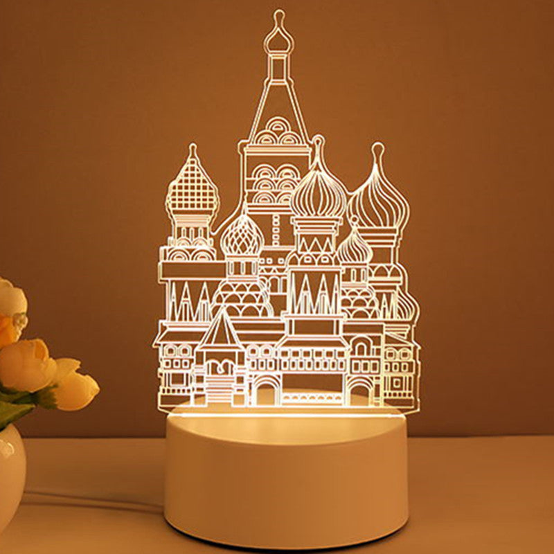 Lampe 3D en acrylique, USB, LED, veilleuse, néon, décoration de Noël, pour la maison, cadeau de Saint-Valentin