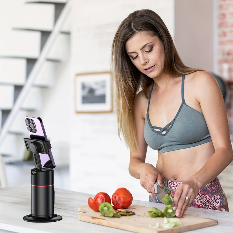 Trépied Auto Face Tracking – Votre Caméraman Personnel Support de caméra de téléphone 100 % intelligent, rotation à 360 °, support de suivi de téléphone intelligent avec contrôle gestuel à distance pour vlog, streaming, vidéo