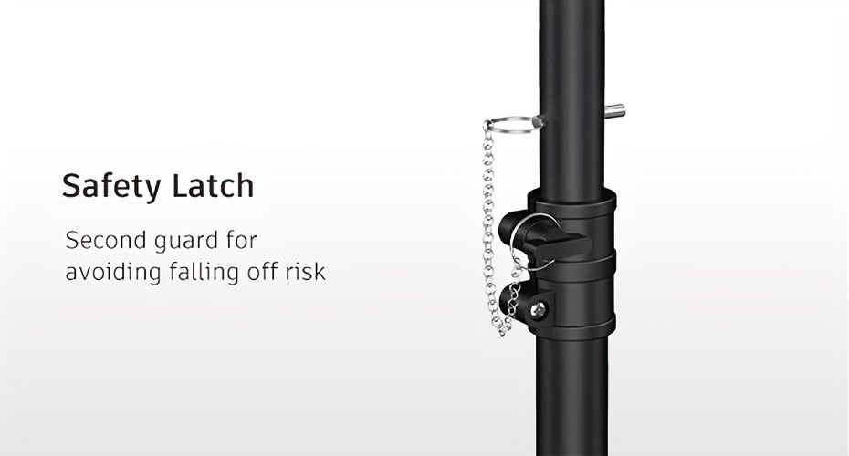 Trépied de projecteur réglable en hauteur (23,5" à 46,5") avec col de cygne et support pour téléphone et ordinateur portable.