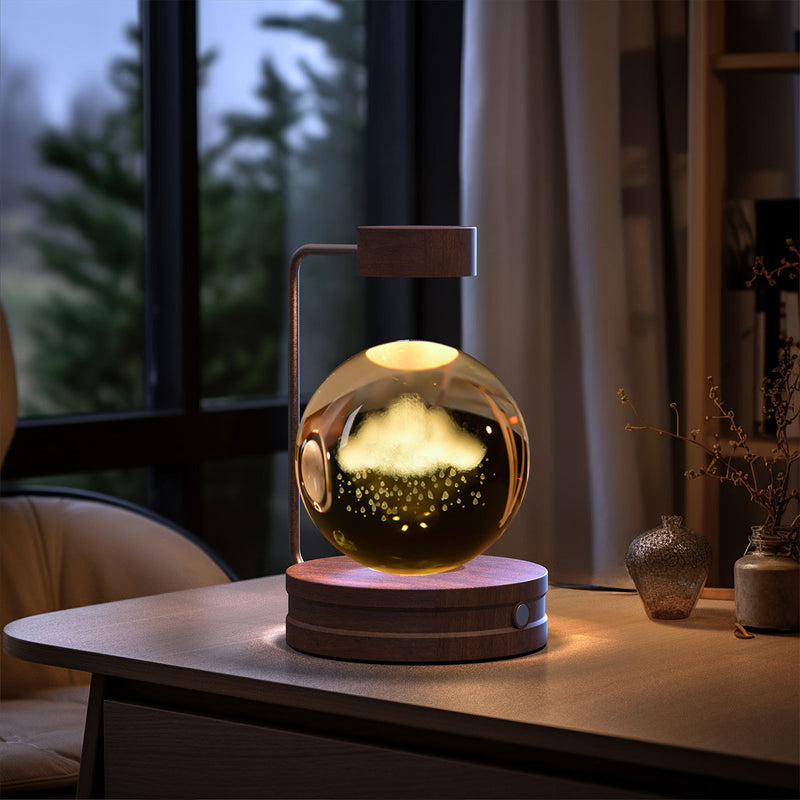 Veilleuse d'intérieur en forme de dinosaure cosmique avec boule de cristal, alimentée par USB, idéale pour une table de chevet ou comme cadeau d'anniversaire