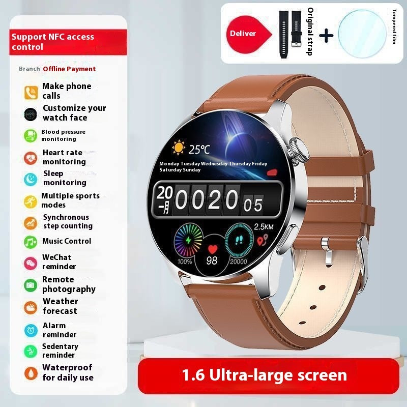 Montre connectée de sport pour homme avec moniteur de pression artérielle et Bluetooth