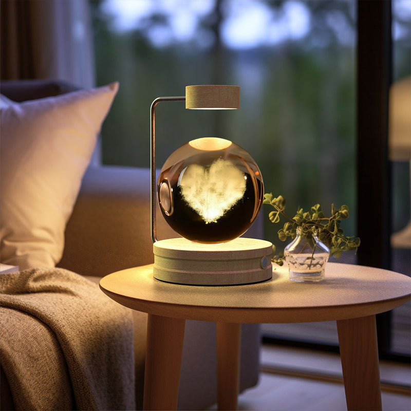 Veilleuse d'intérieur en forme de dinosaure cosmique avec boule de cristal, alimentée par USB, idéale pour une table de chevet ou comme cadeau d'anniversaire