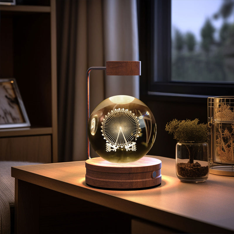 Veilleuse d'intérieur en forme de dinosaure cosmique avec boule de cristal, alimentée par USB, idéale pour une table de chevet ou comme cadeau d'anniversaire