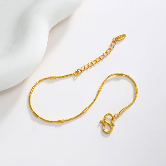 Bracelet en alliage de bambou simple pour femme, design tendance et original