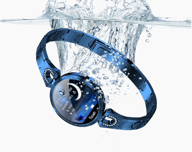 Montre connectée tendance pour femmes, étanche, avec moniteur de fréquence cardiaque et de sport