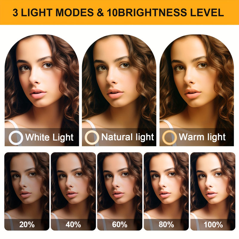 💡📸 Anneau Lumineux LED 10" avec Trépied 43" – Brillez Comme Jamais ! Trépied extensible, support de téléphone