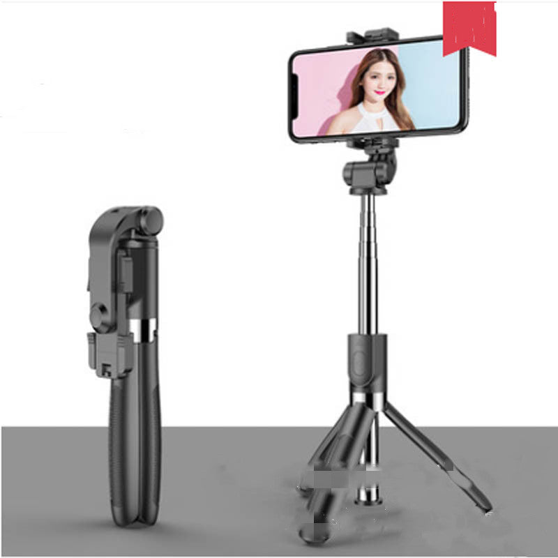 Compatible avec Apple, trépied Selfie Stick Mobile Universal Live Triangle Bracket One Bluetooth Selfie Artifact
