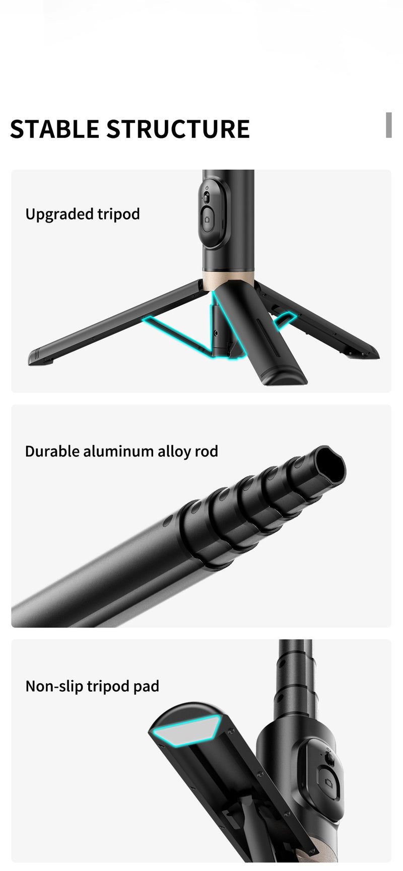 🤳✨ Selfie Stick &amp; Trépied Aluminium – Libérez Vos Mains, Capturez l'Instant Parfait