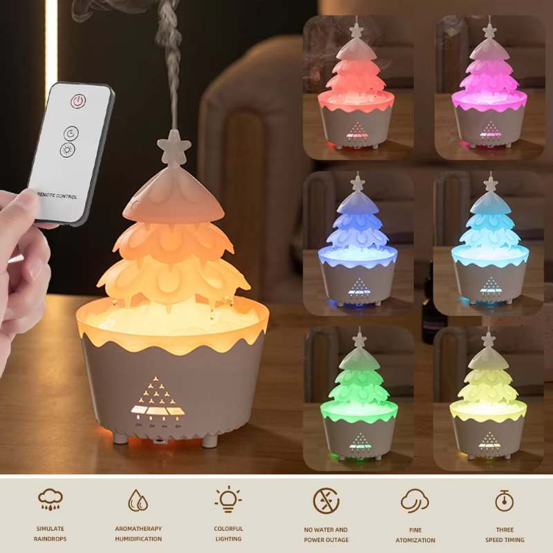Diffuseur d'huiles essentielles et d'arômes, nouveau design 2024, petit humidificateur domestique silencieux avec télécommande, adapté à la maison, cadeau de Noël