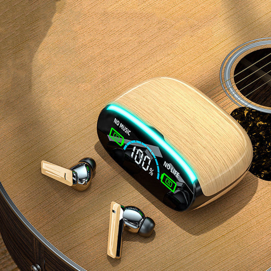 Écouteurs intra-auriculaires Bluetooth sans fil à faible latence et antibruit Wood Grain