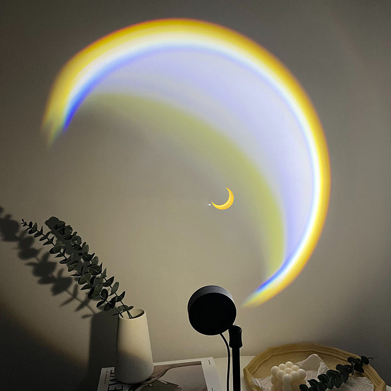 Lampe LED USB en forme de lune, arc-en-ciel, néon, projecteur de lumière nocturne, éclairage d'ambiance pour chambre à coucher, décoration d'intérieur