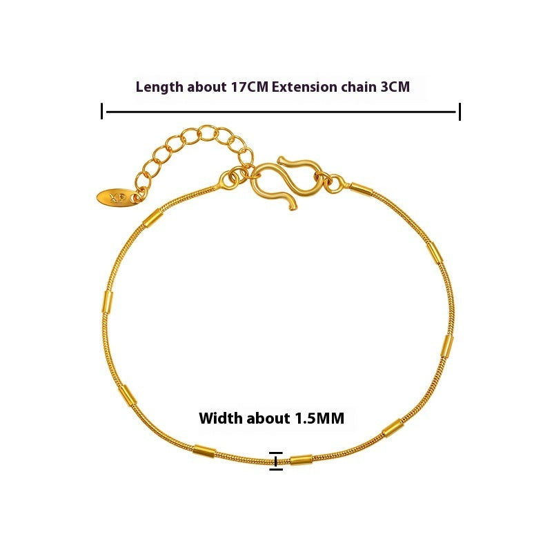 Bracelet en alliage de bambou simple pour femme, design tendance et original