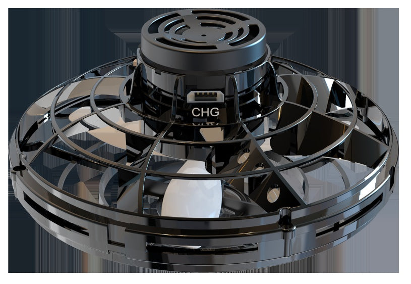 Mini jouet interactif de décompression gyroscopique du bout des doigts, drone LED de type OVNI, hélicoptère volant, jouet rotatif pour enfants