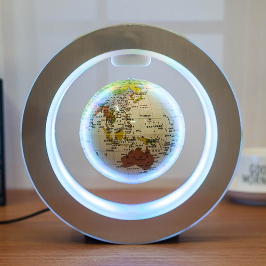 Globe flottant à LED rond avec carte du monde, lumière à lévitation magnétique, anti-gravité magique
