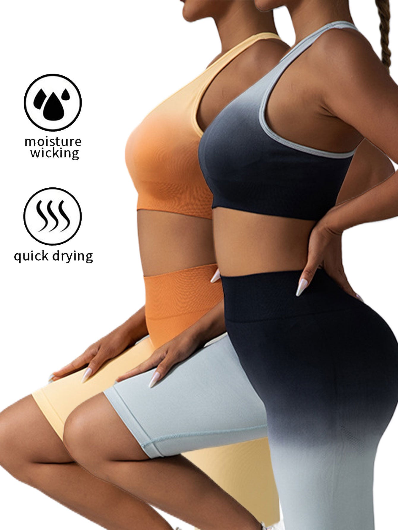 Lot de 2 soutiens-gorge de sport dos en Y pour femmes, bretelles fines spaghetti, soutiens-gorge d'entraînement, soutiens-gorge de yoga rembourrés sans armatures