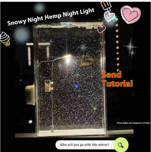 Lumières de nuit de paysage enneigé magique petit lampadaire nuit fluide enneigée lumières de Noël bricolage décoration de bureau de Noël faite à la main