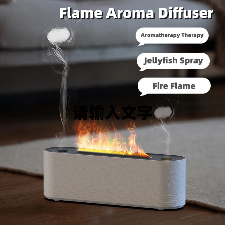 Humidificateur d'air ultrasonique à flamme, diffuseur d'arômes à 7 couleurs, brumisateur à LED, huile essentielle, parfum d'ambiance, décoration de bureau et de maison