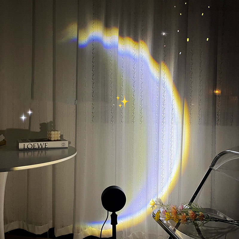 Lampe LED USB en forme de lune, arc-en-ciel, néon, projecteur de lumière nocturne, éclairage d'ambiance pour chambre à coucher, décoration d'intérieur