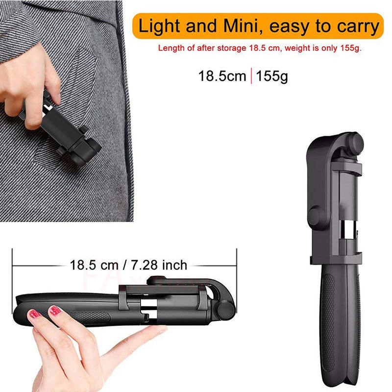 Compatible avec Apple, trépied Selfie Stick Mobile Universal Live Triangle Bracket One Bluetooth Selfie Artifact