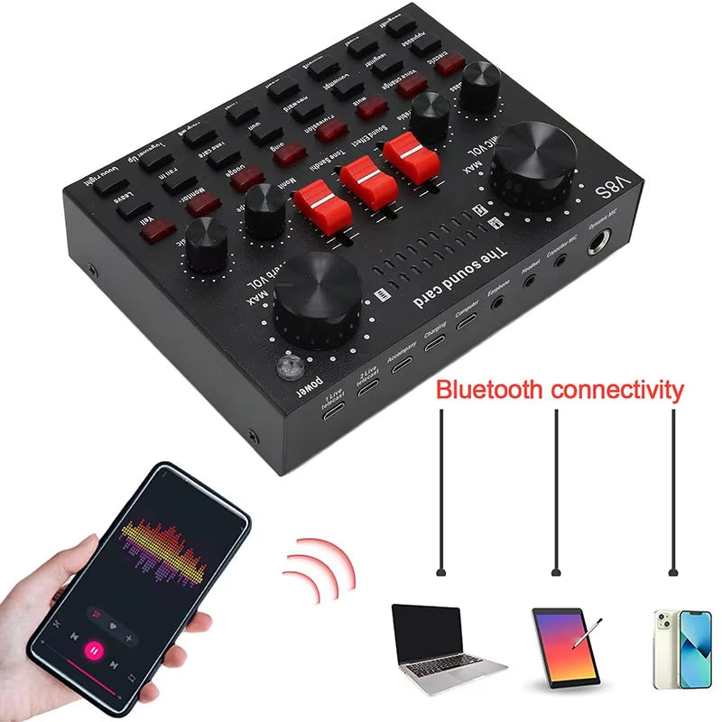 BM800 Xlr Microphone V8S Live Sound Card Podcast Condenser Microfone Para PC Professional Studio Record Equipment Kit Soundcard