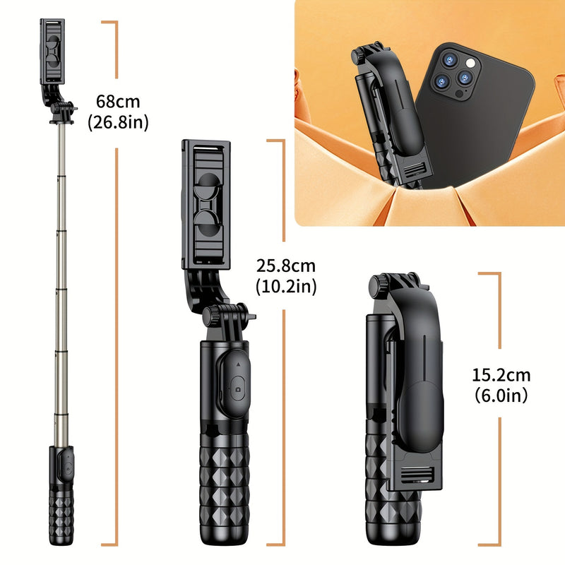 📸 Selfie Stick &amp; Trépied Compact en Aluminium – Tout-en-un avec Télécommande Sans Fil