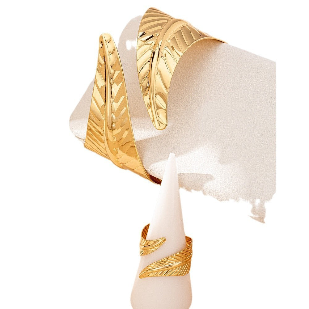 Bracelet ouvert géométrique en alliage pour femme