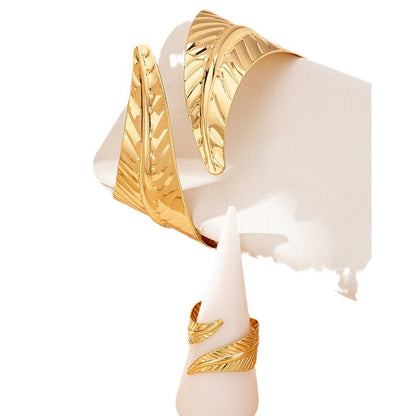 Bracelet ouvert géométrique en alliage pour femme