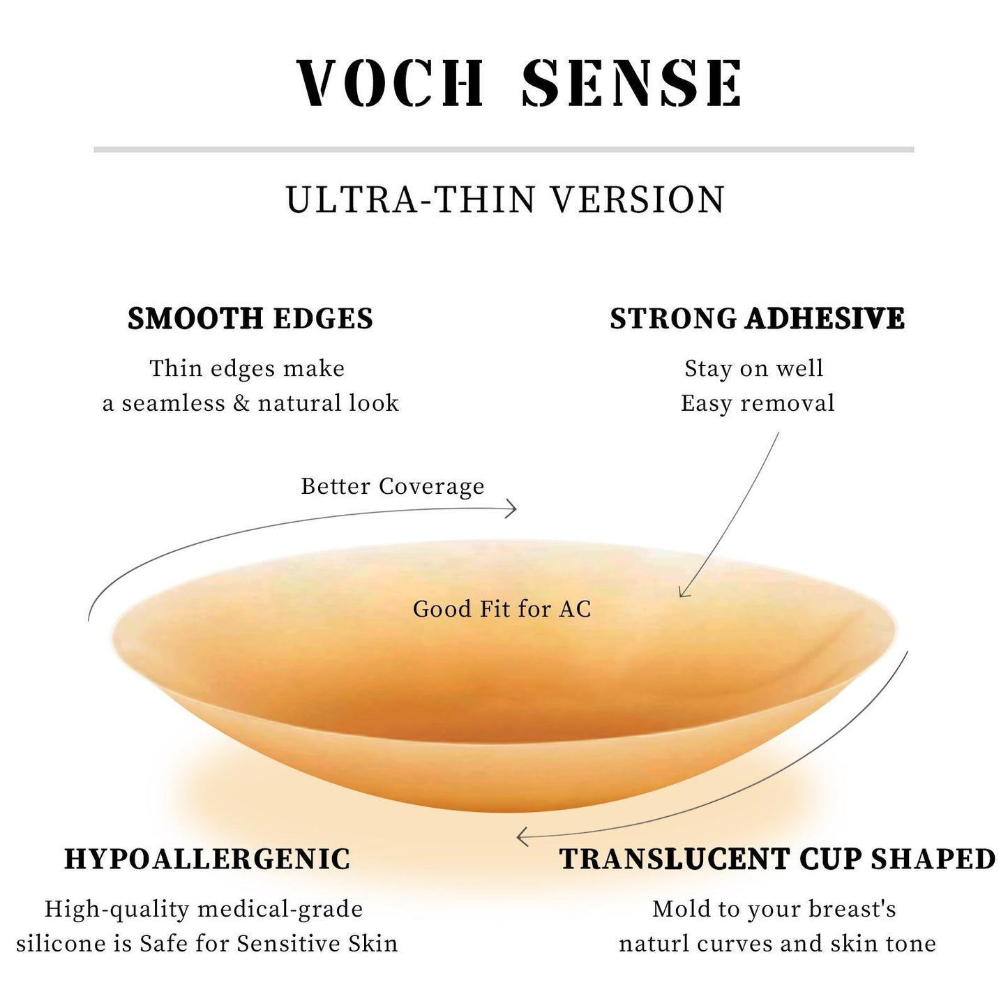 Cache-tétons adhésifs en silicone transparent et sans couture pour femmes, 2 paires, réutilisables, pétales de poitrine collants