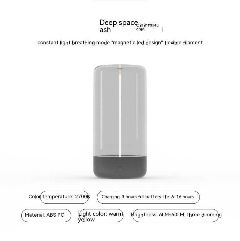Nouvelle lampe de camping LED rechargeable de type C, veilleuse portable, haute transparence et anti-chute, éclairage d'ambiance créatif