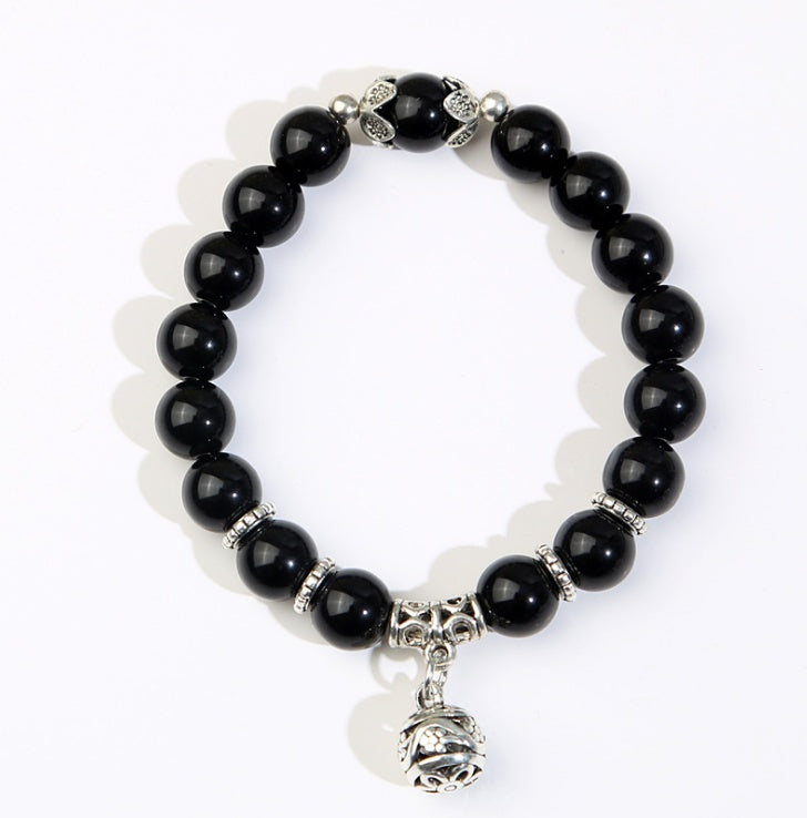 Bracelets en perles d'opale naturelle, bracelet en cristal, mode femme, bracelet vintage en acier inoxydable pour femme 