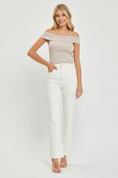 Jean droit gainant taille haute RISEN