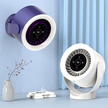 Ventilateur de bureau réglable, rechargeable, montage mural, affichage LED, circulation de l'air, refroidissement, USB