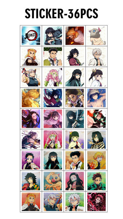 Cartes Lomo de l'anime japonais Demon Slayer One Piece, 1 paquet de 96 pièces, jeux de cartes avec cartes postales et messages, cadeau pour les fans, collection de jeux et jouets