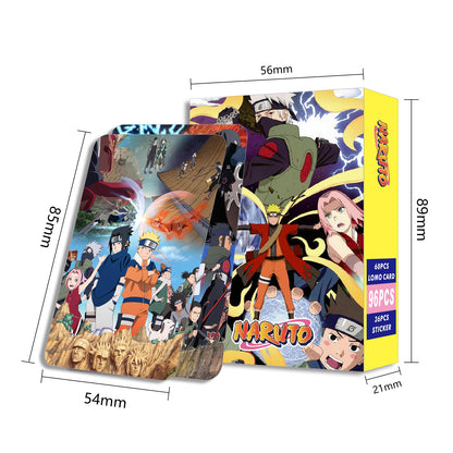 Cartes Lomo de l'anime japonais Demon Slayer One Piece, 1 paquet de 96 pièces, jeux de cartes avec cartes postales et messages, cadeau pour les fans, collection de jeux et jouets